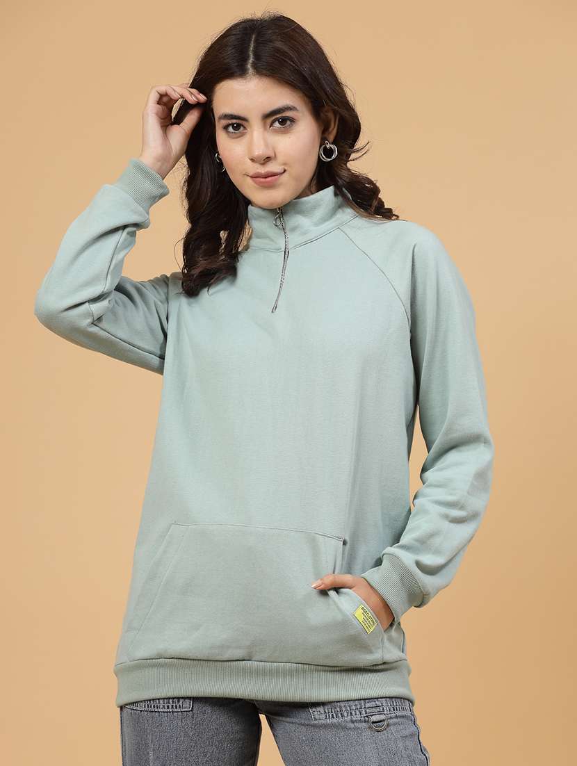 neo mint fleece back print sweatshirt