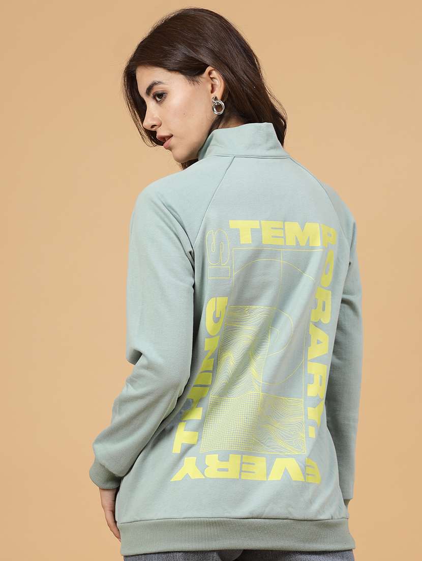 neo mint fleece back print sweatshirt - 21144578 -  Standard Image - 3