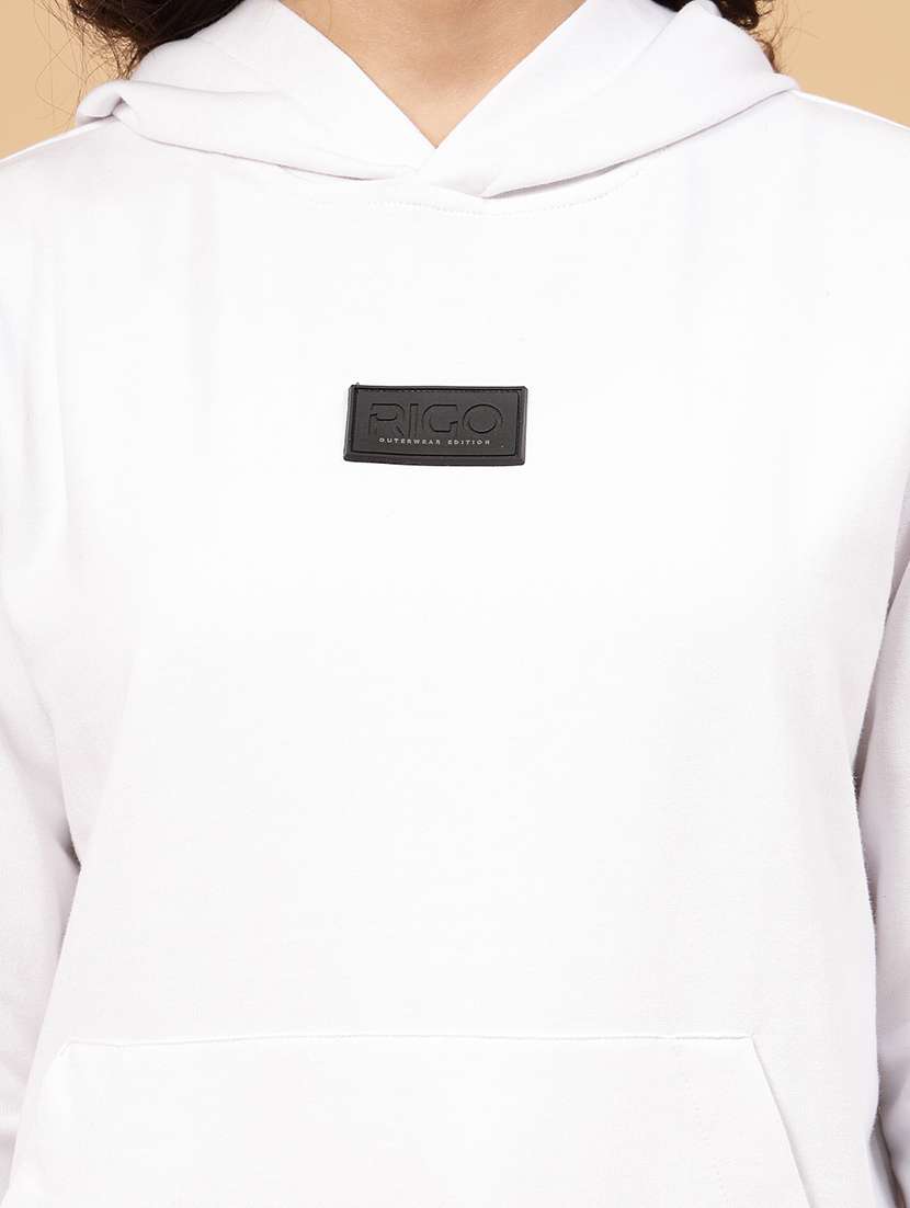 white fleece back print sweatshirt - 21144579 -  Standard Image - 8