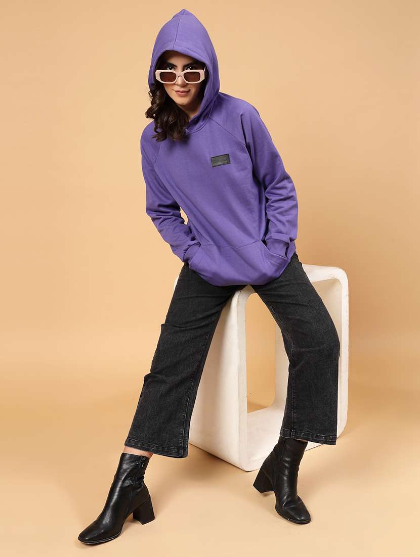 purple fleece back print sweatshirt - 21144582 -  Standard Image - 10