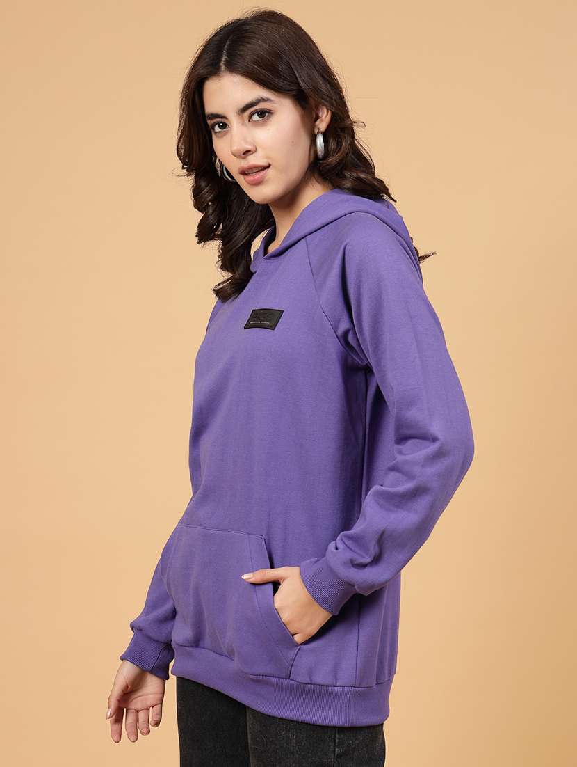 purple fleece back print sweatshirt - 21144582 -  Standard Image - 3