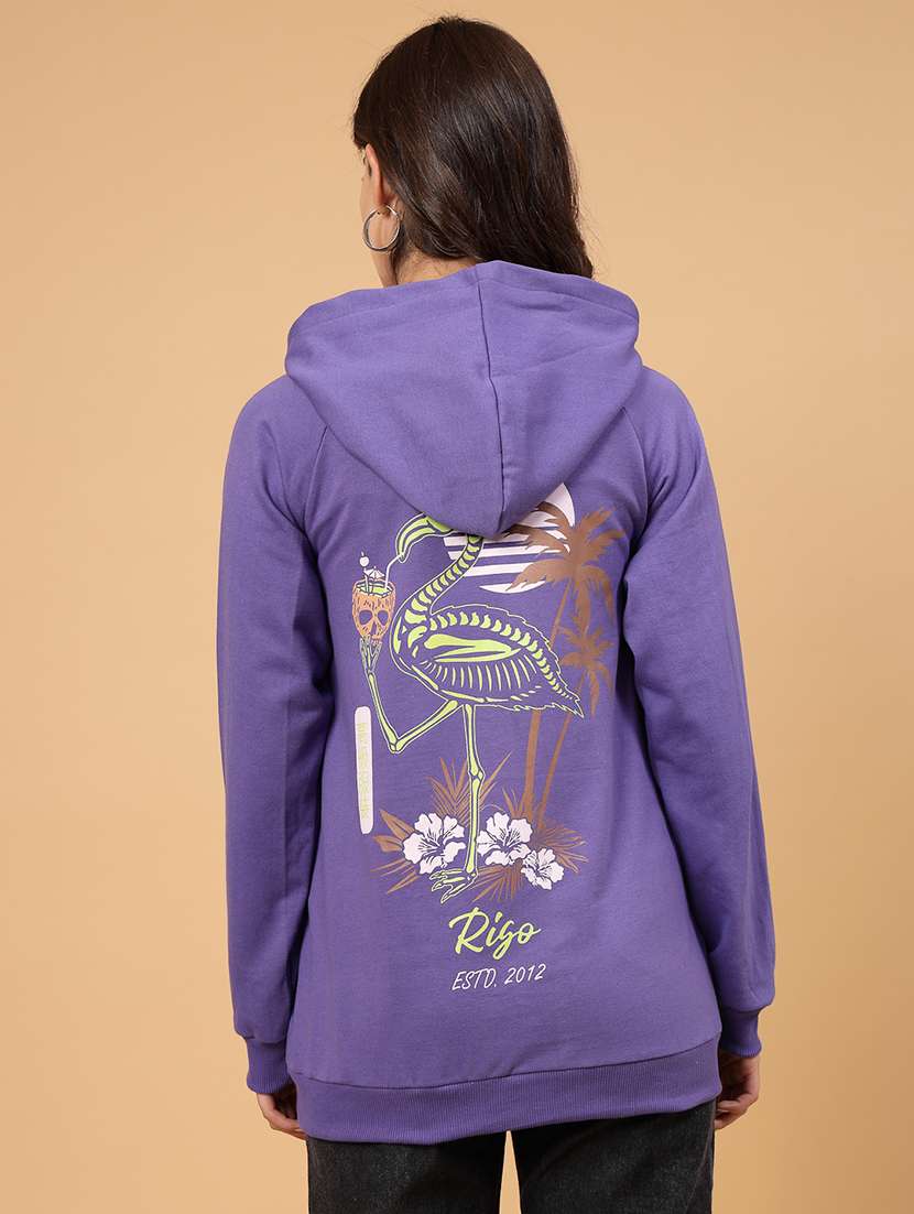 purple fleece back print sweatshirt - 21144582 -  Standard Image - 5