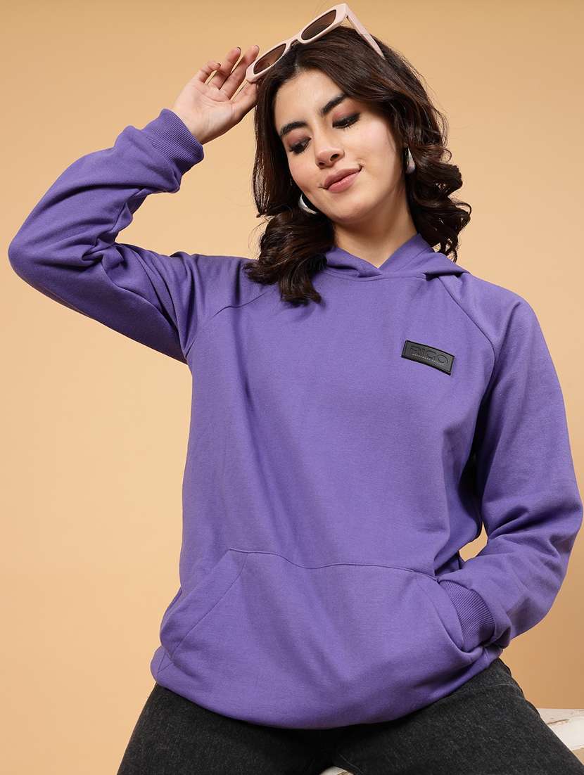 purple fleece back print sweatshirt - 21144582 -  Standard Image - 8