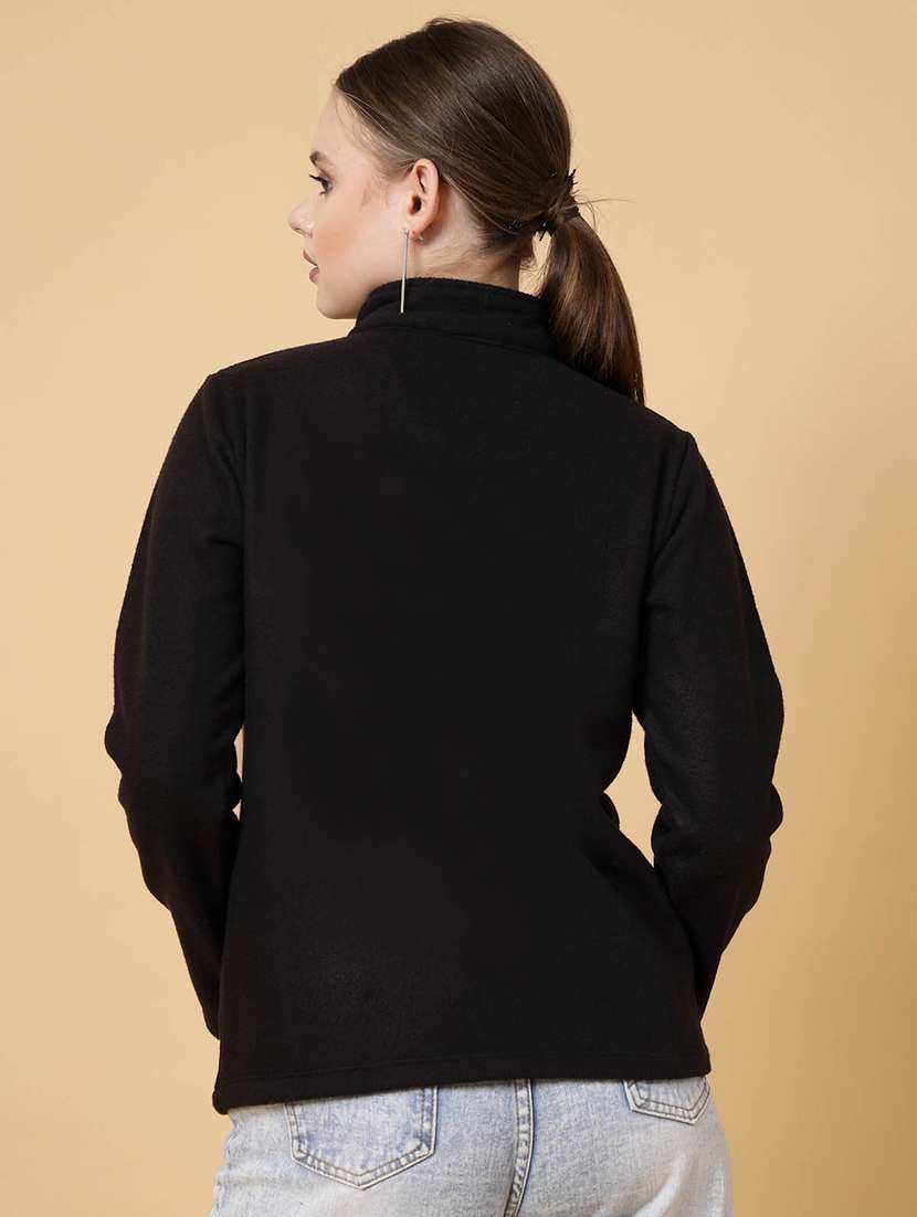 black fleece front print sweatshirt - 21144587 - Standard Image - 3