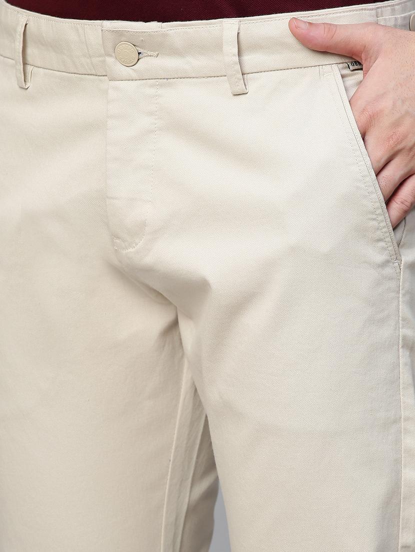 solid cream casual trouser - 21144897 - Standard Image - 5