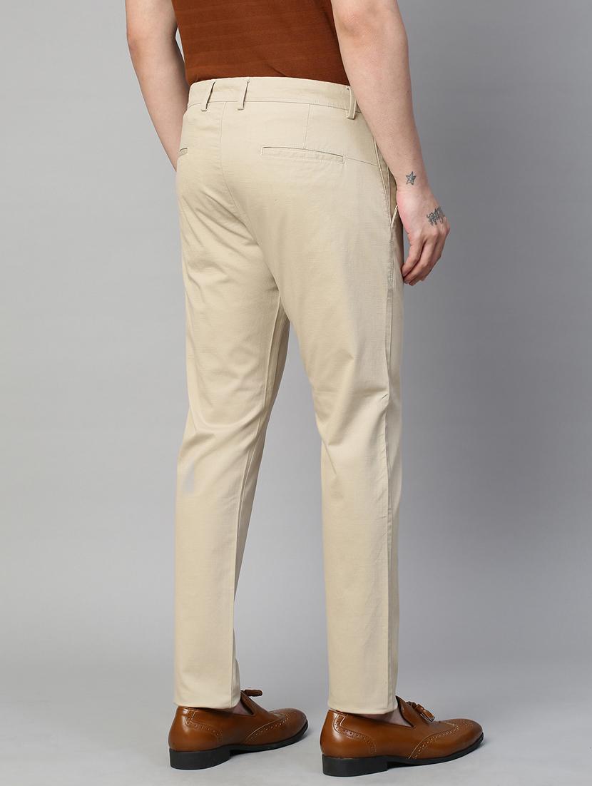 men solids flat front casual trouser - 21144918 - Standard Image - 3