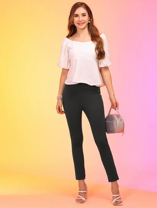 solid grey detailed jegging - 21145029 -  Standard Image - 0