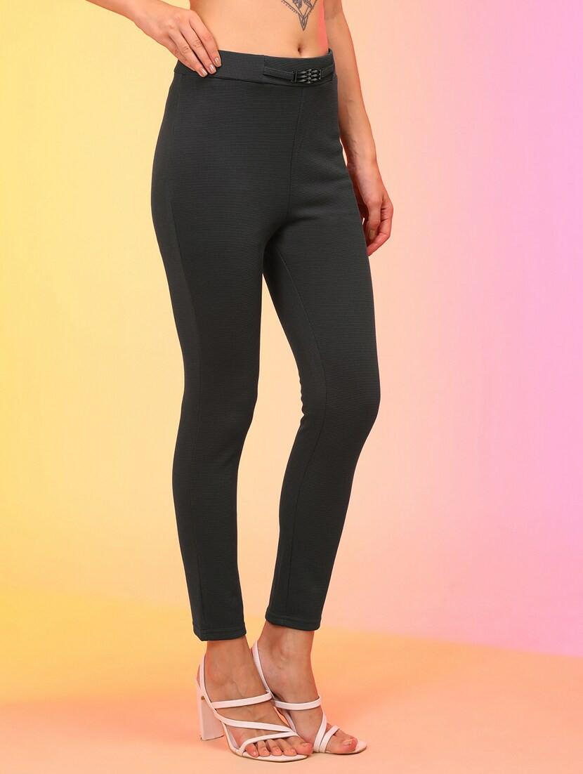 solid grey detailed jegging - 21145029 - Standard Image - 3