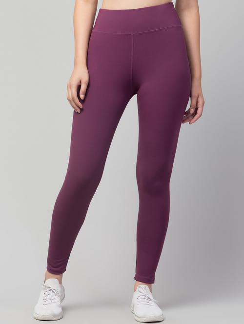 solid purple polyester sports track pant - 21145068 - Standard Image - 0