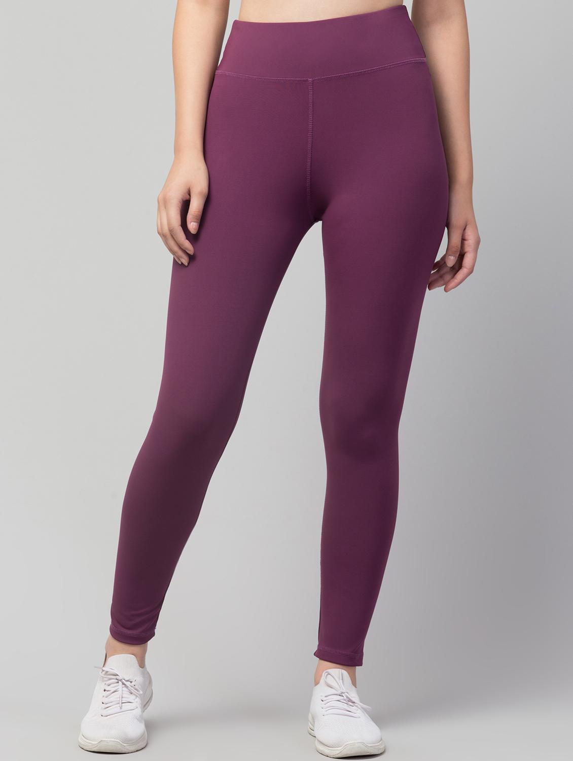 solid purple polyester sports track pant - 21145068 - Zoom Image - 0