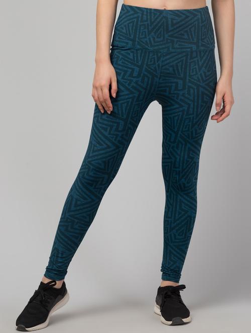 green printed sports track pant - 21145071 -  Standard Image - 0