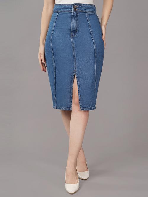 light blue denim pencil skirt - 21145170 - Standard Image - 0