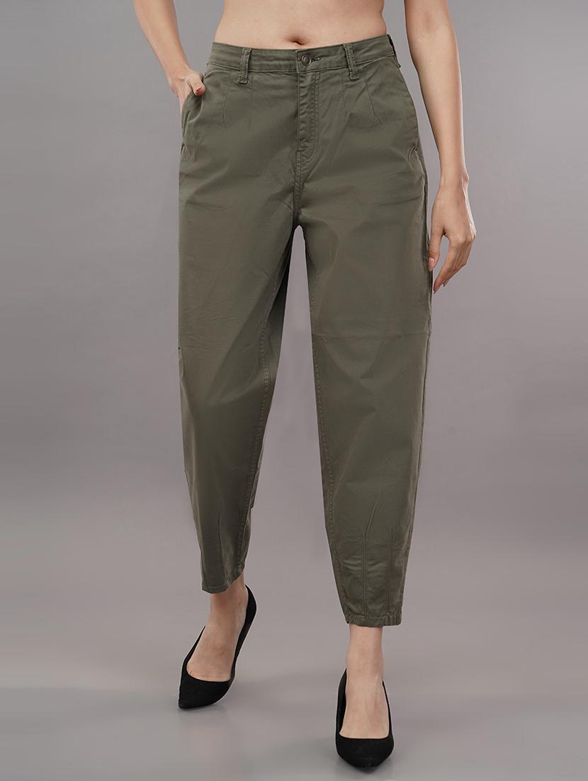 solid green flat front trouser - 21145203 - Zoom Image - 0