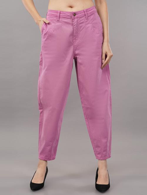 solid pink flatt front trouser - 21145204 - Standard Image - 0