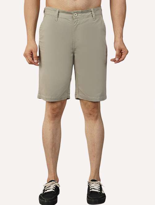 men beige solids shorts - 21145233 -  Standard Image - 0