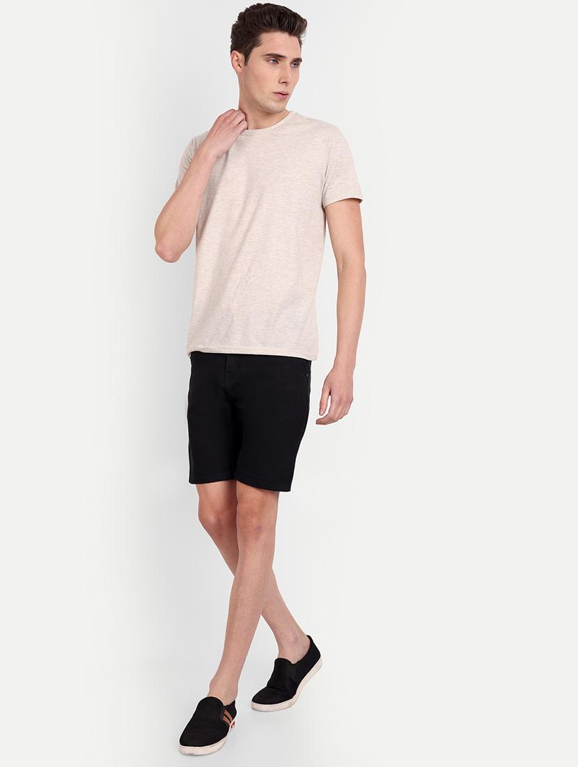 solid black denim shorts - 21145246 - Standard Image - 3