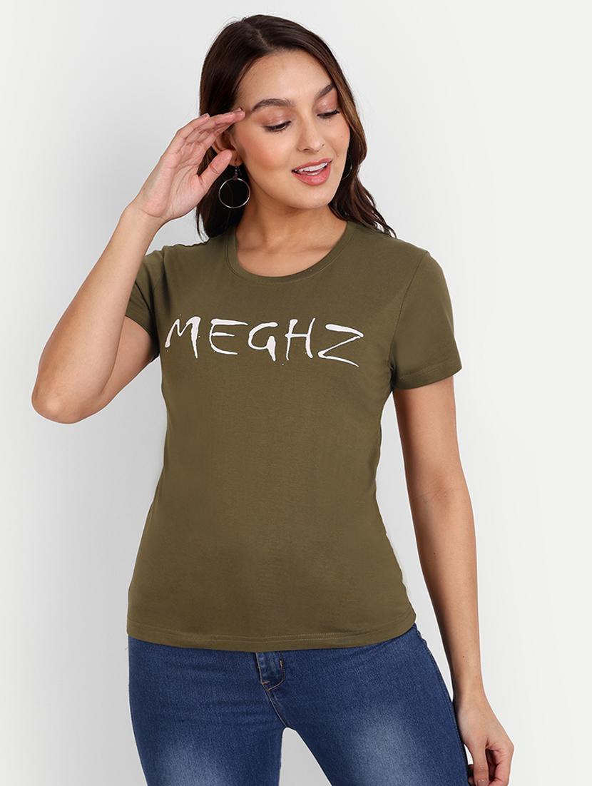 olive chest printed regular t-shirt - 21145257 - Zoom Image - 0