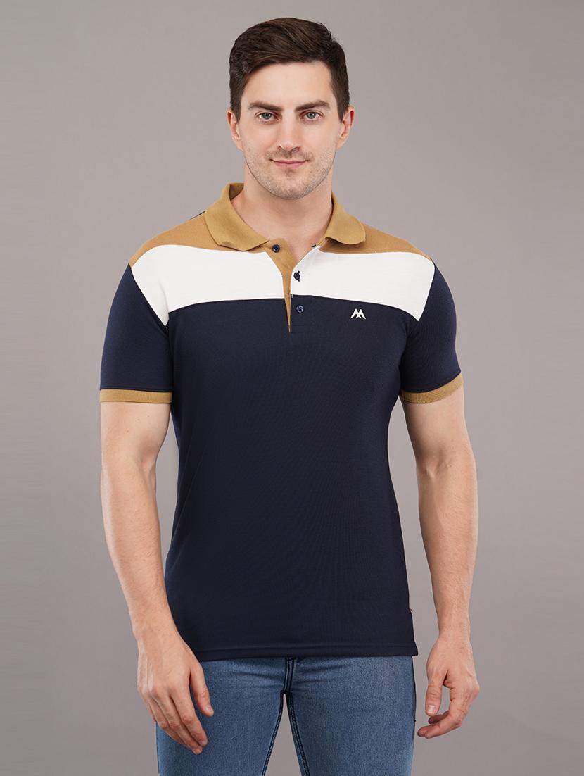 navy blue front taped detailed polo t-shirt - 21145275 -  Zoom Image - 0