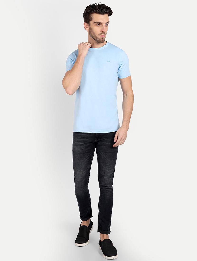 solid turquoise cotton blend t-shirt - 21145302 - Standard Image - 3