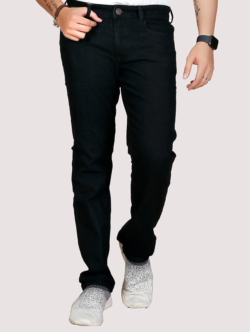 solid black denim jeans
