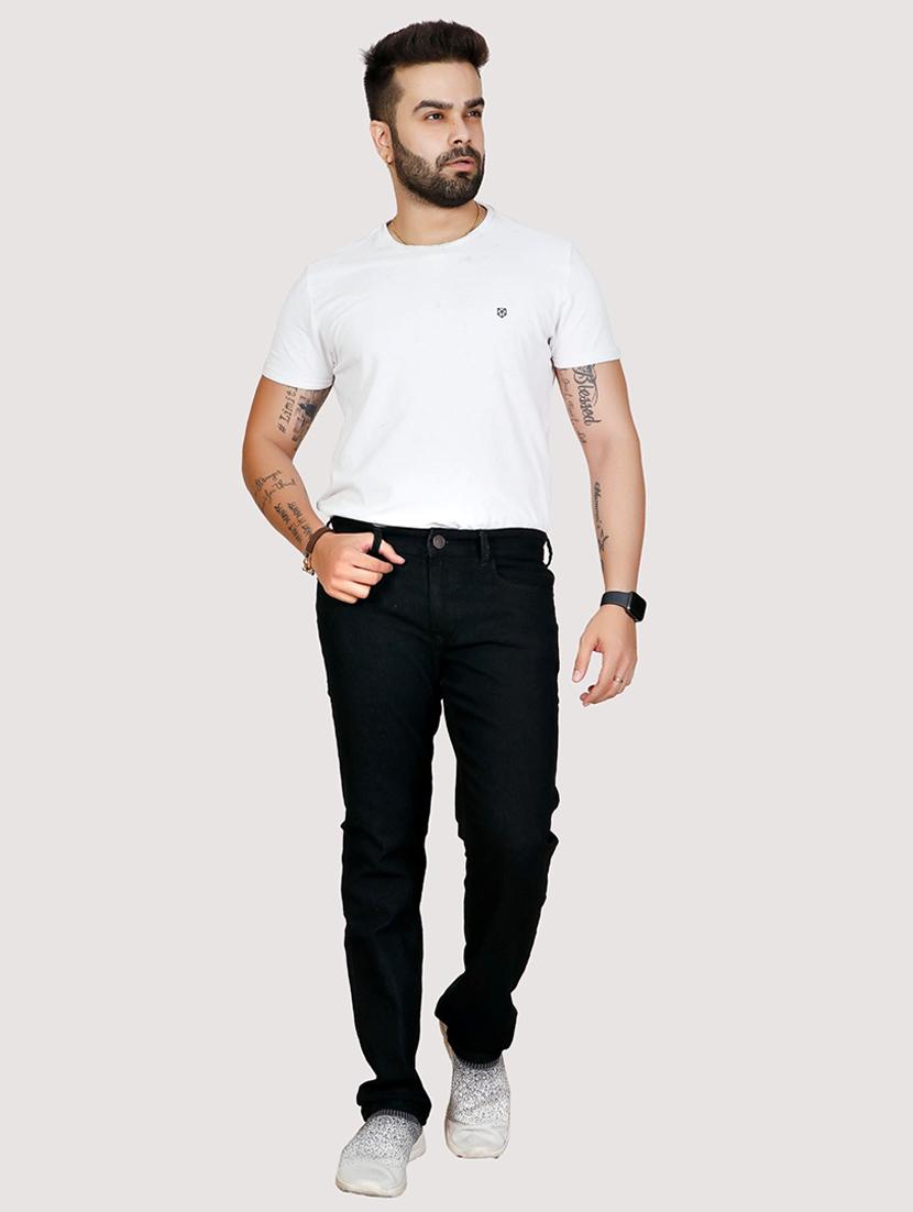 solid black denim jeans - 21145346 - Standard Image - 3
