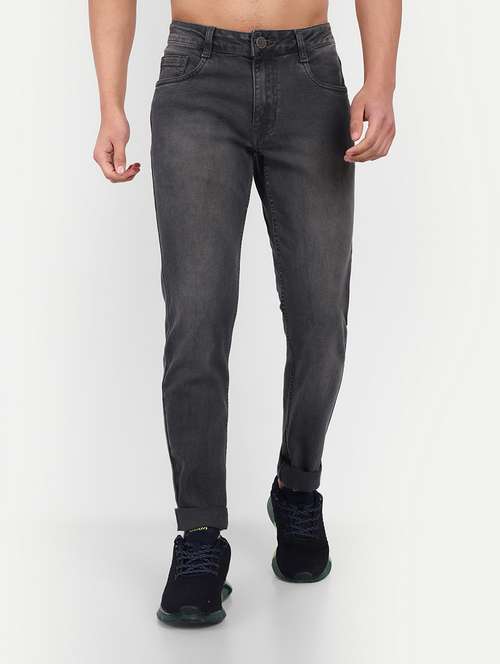 solid grey denim jeans - 21145351 - Standard Image - 0