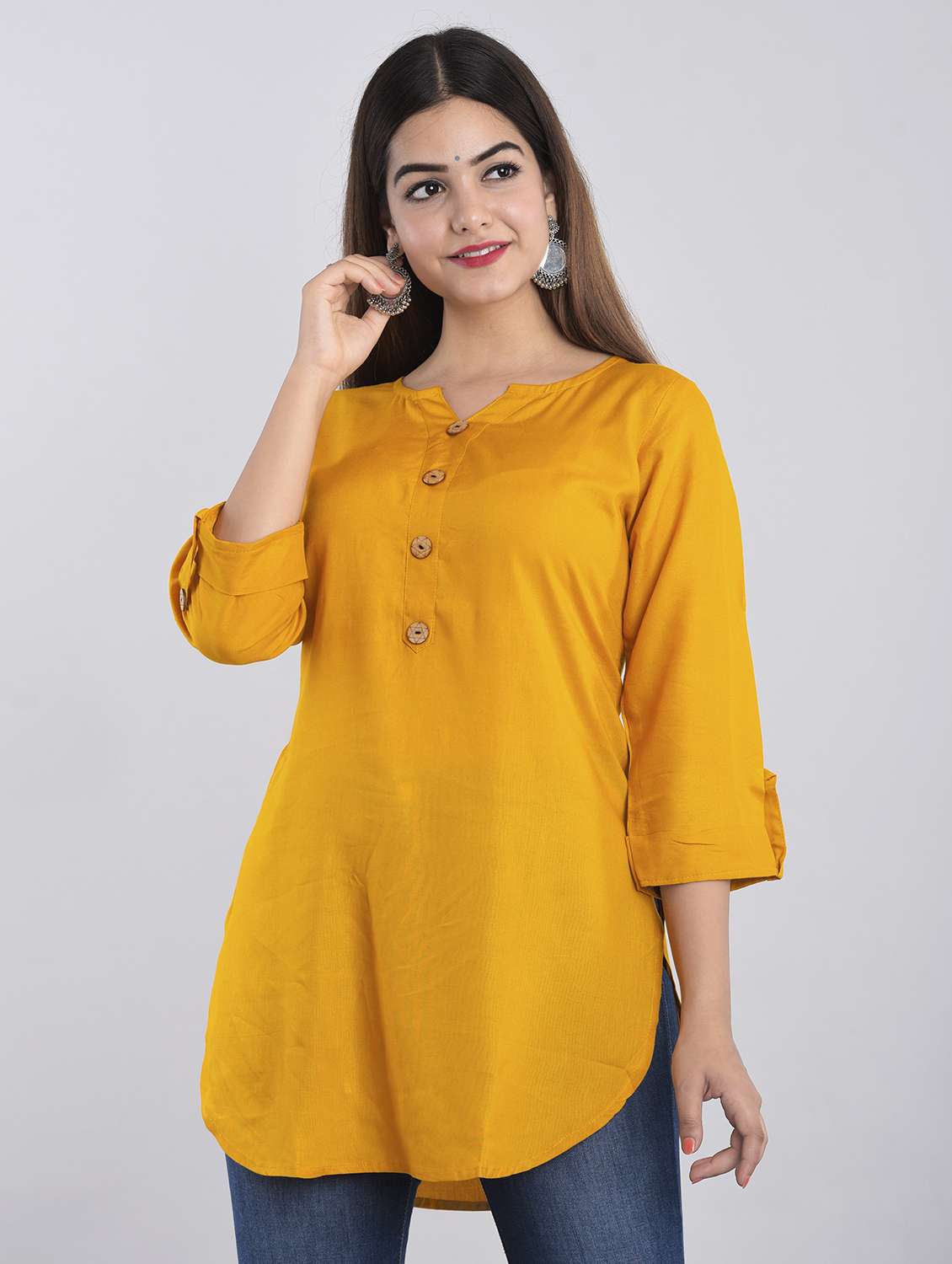 solid yellow regular tunic