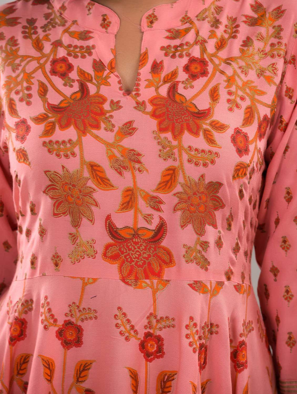 women floral print mandrain neck anarkali kurta - 21145401 - Standard Image - 3