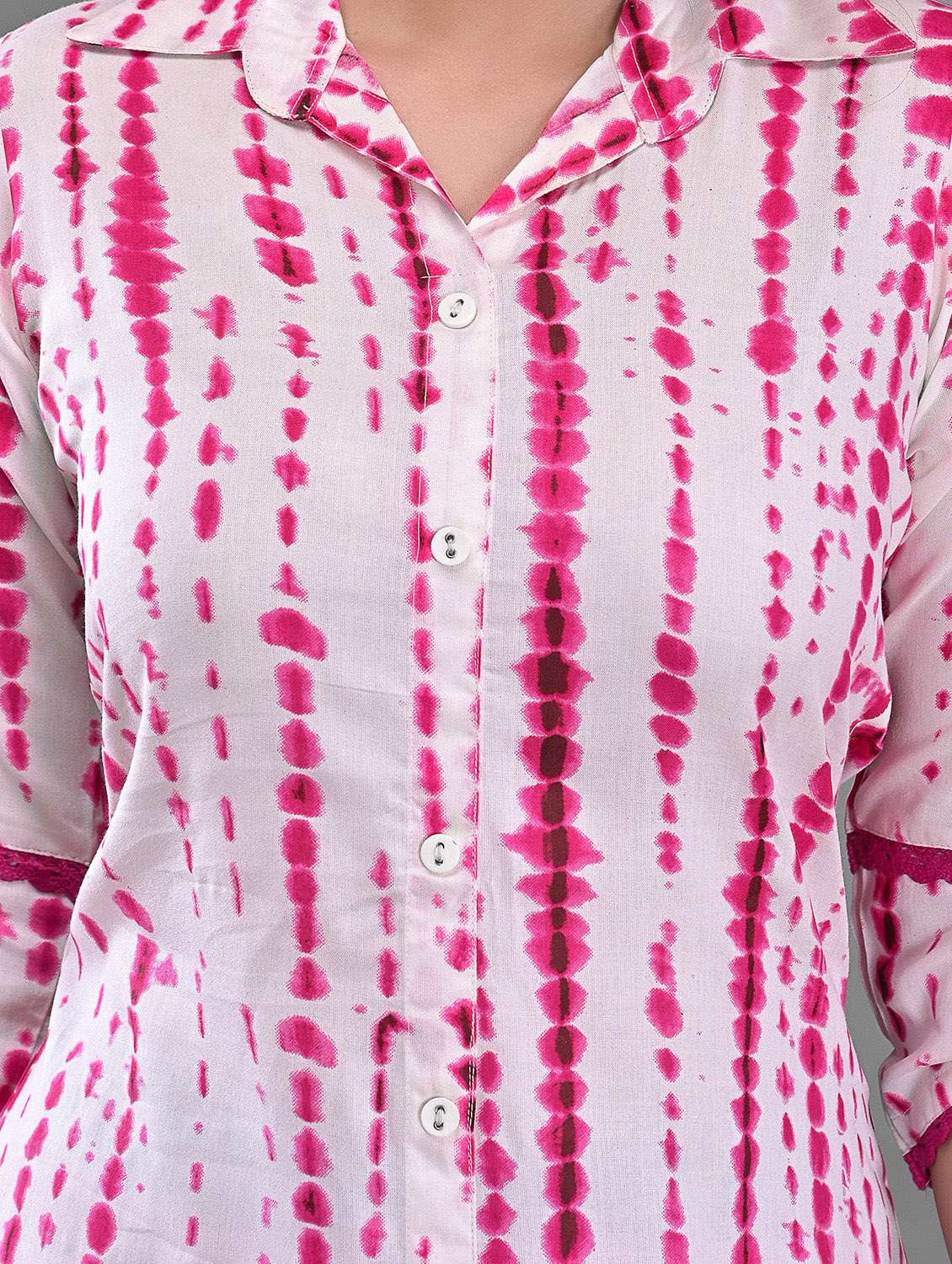 women tie & dyed collared a-line kurta - 21145413 - Standard Image - 3