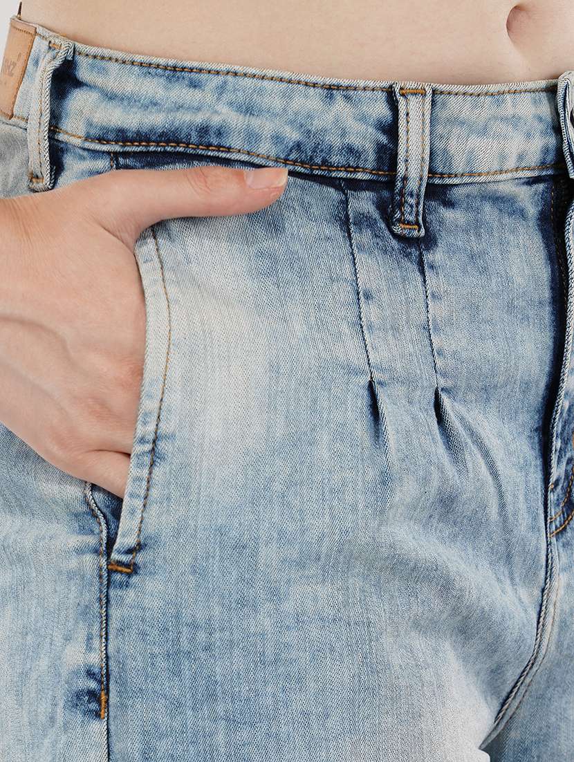 Women Solid Mid Rise Mom Fit Jeans 