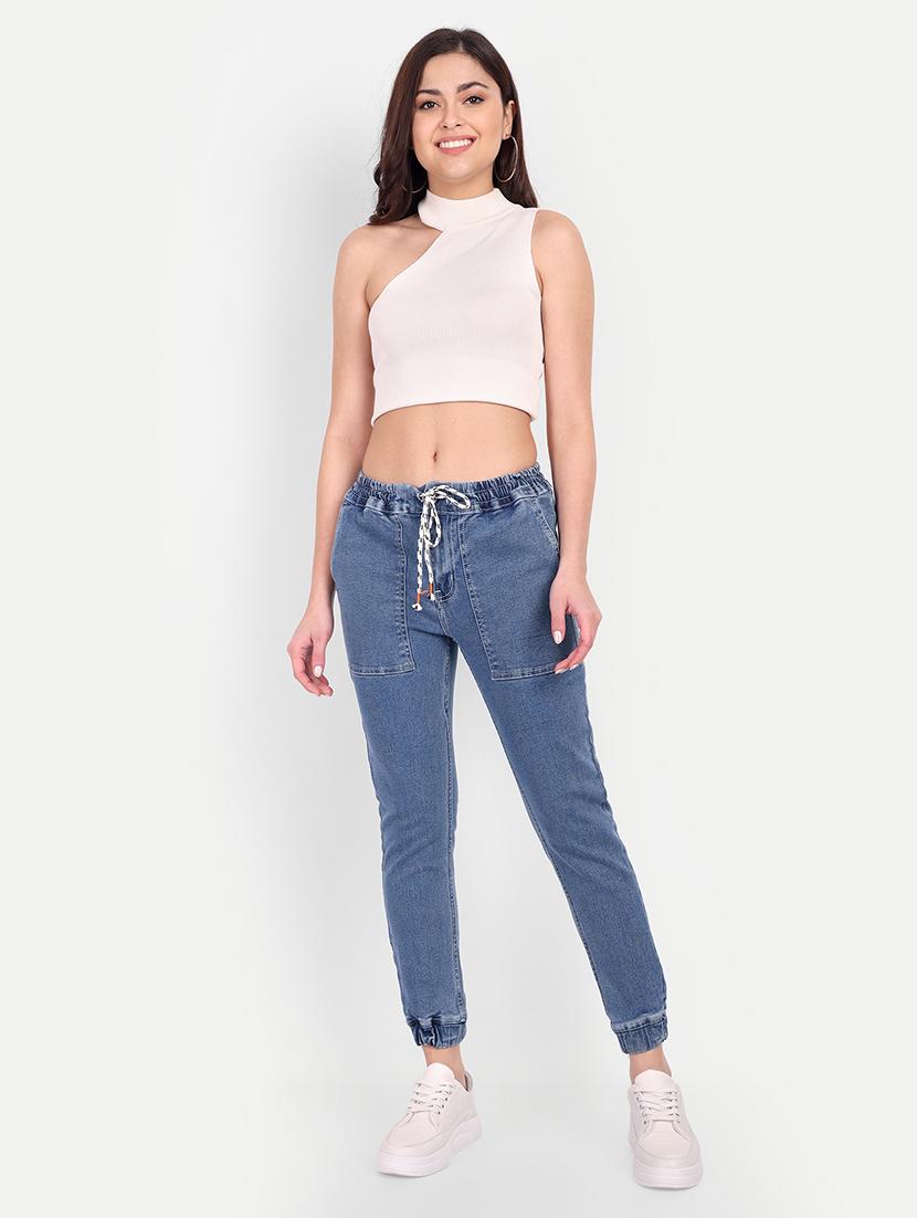 women solid mid rise jogger - 21145481 - Standard Image - 3