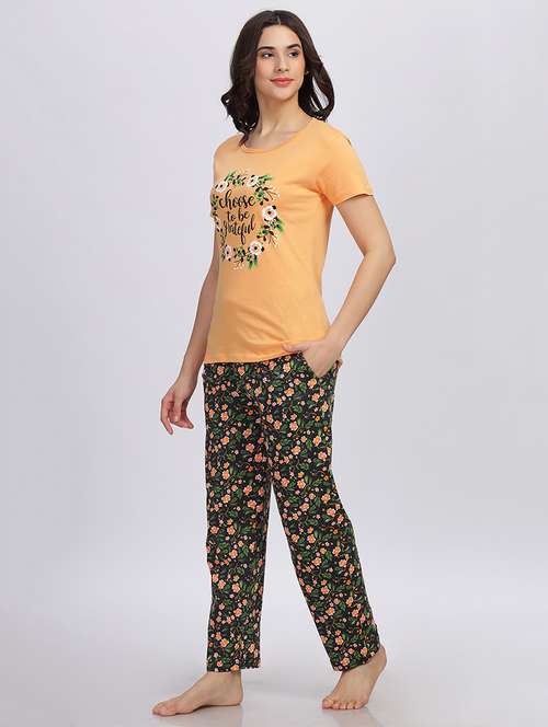 women printed pyjama nightwear set - 21145634 - Standard Image - 0