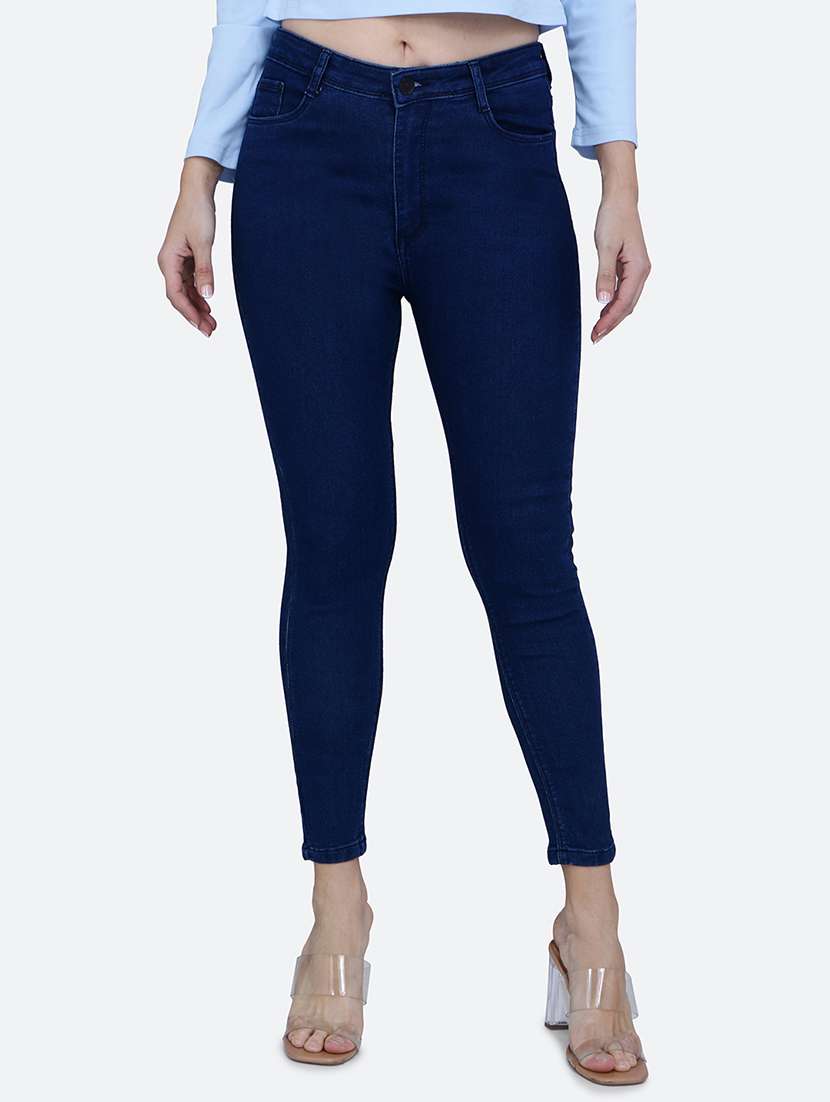 solid blue denim jeans - 21145724 - Zoom Image - 0