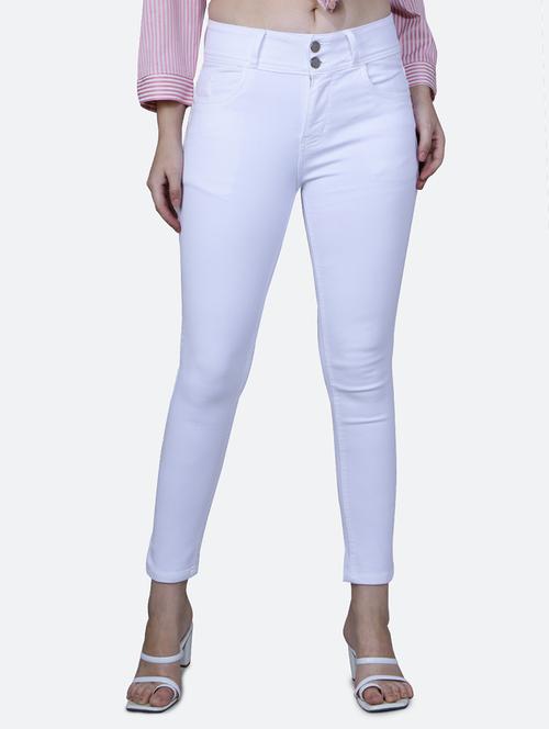 solid white denim jeans - 21145764 - Standard Image - 0