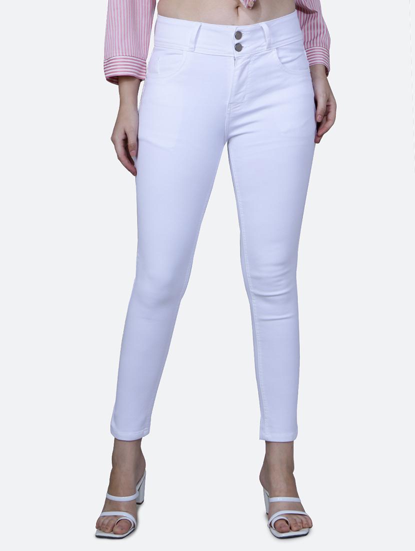 solid white denim jeans - 21145764 - Zoom Image - 0