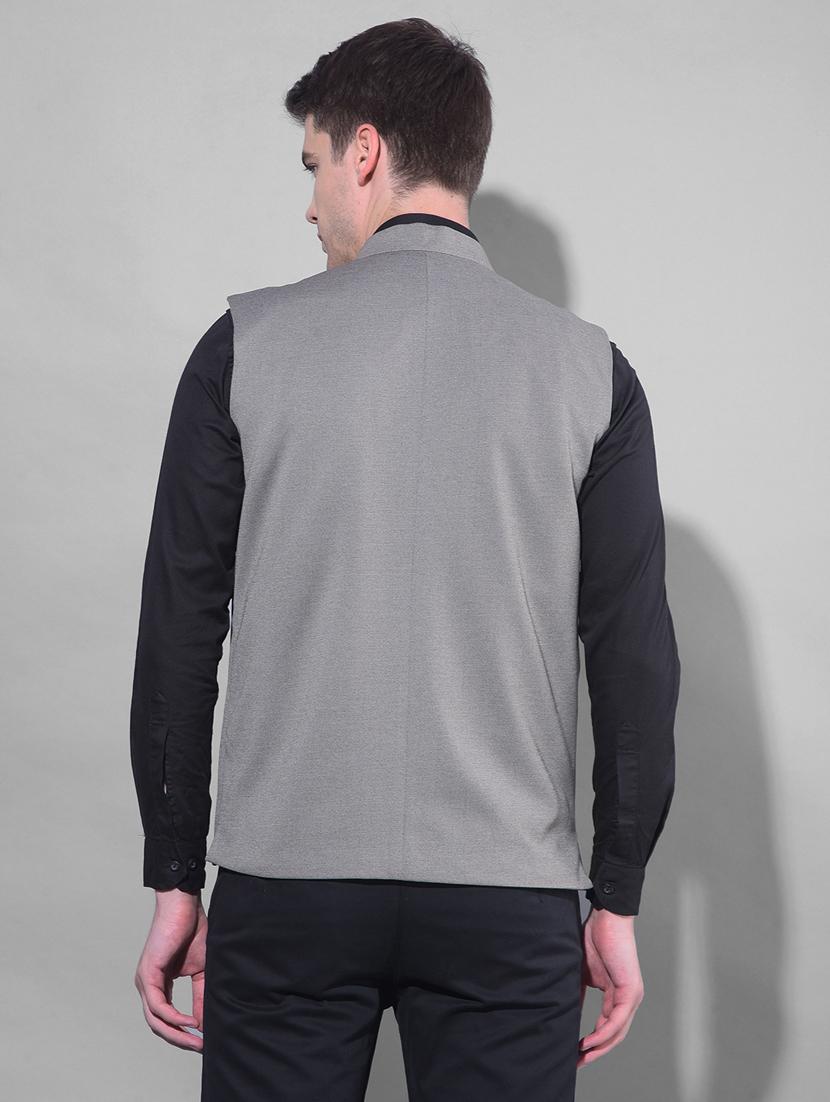 solid grey classic waist coat - 21145911 - Standard Image - 3