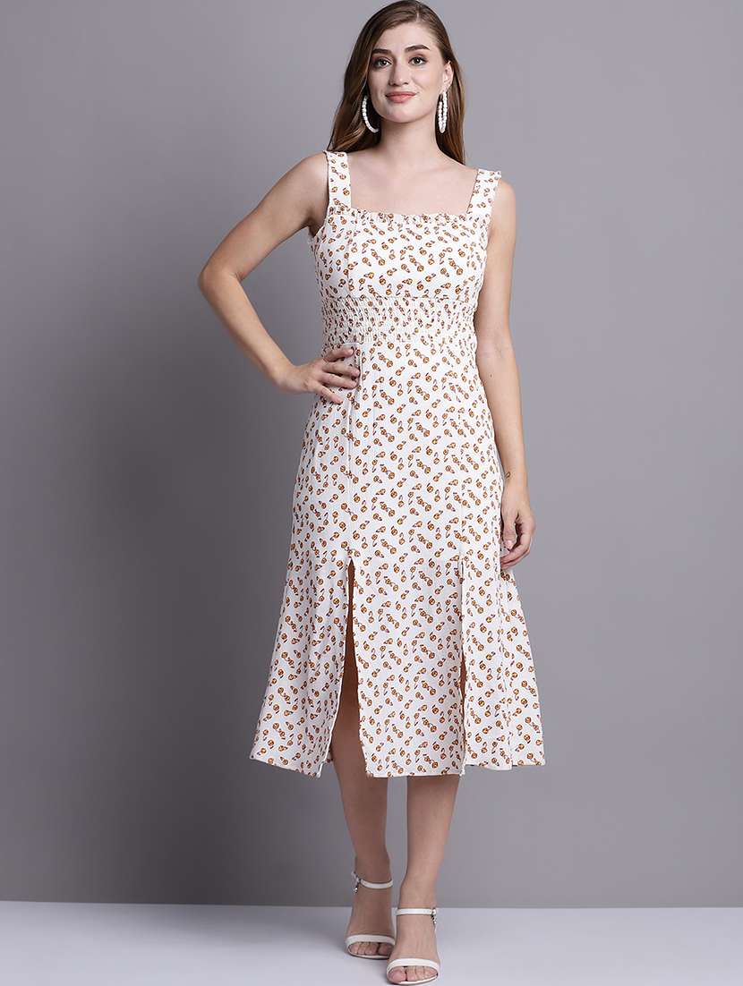 off white printed a-line dress - 21148093 - Zoom Image - 0