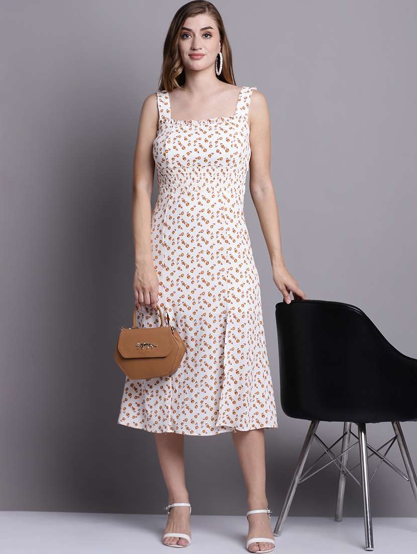 off white printed a-line dress - 21148093 - Standard Image - 3