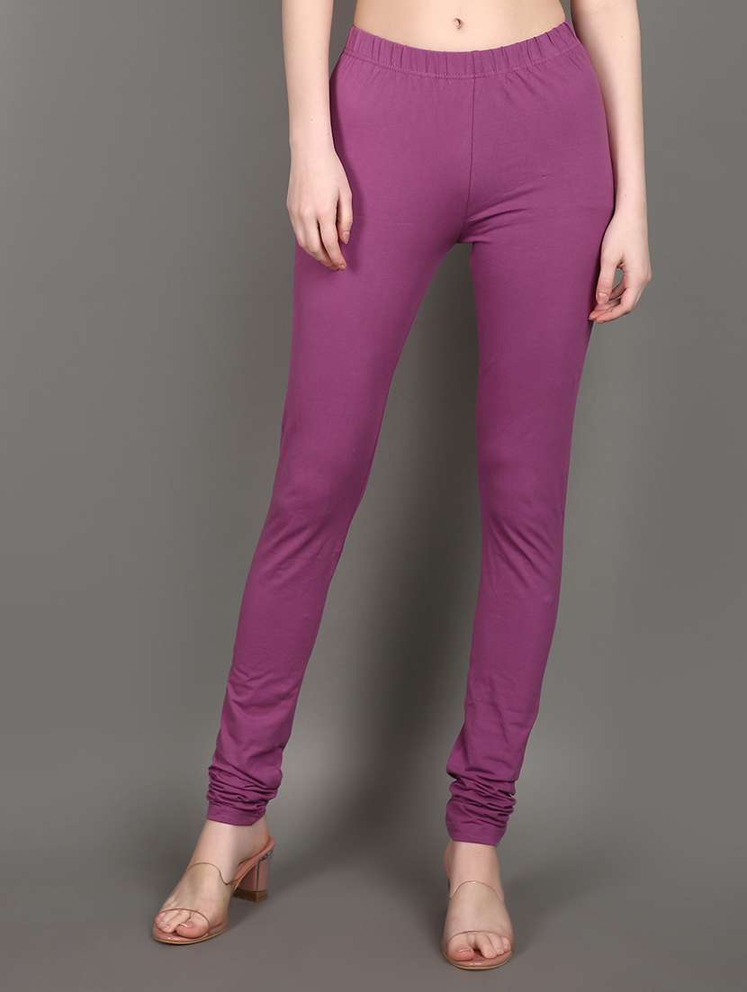 women solids churidar leggings