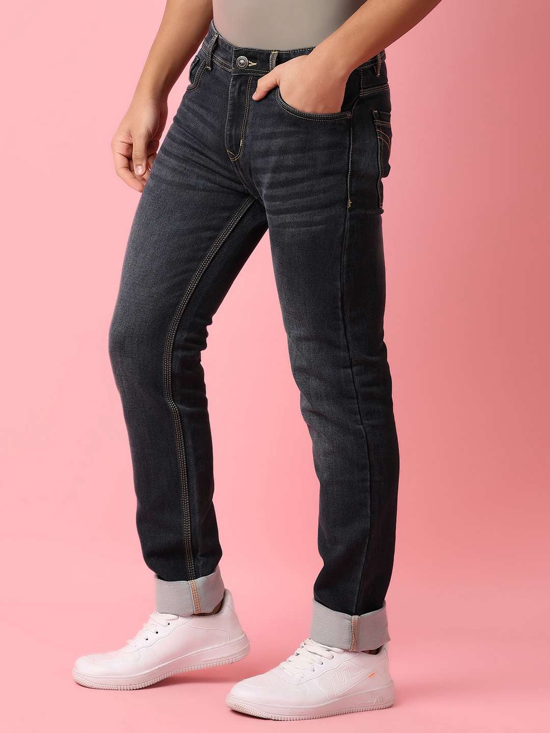 men blue plain jeans - 21148278 -  Standard Image - 5