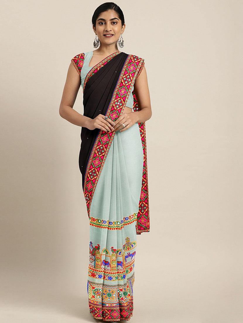 women light blue embroidered saree - 21148585 - Zoom Image - 0