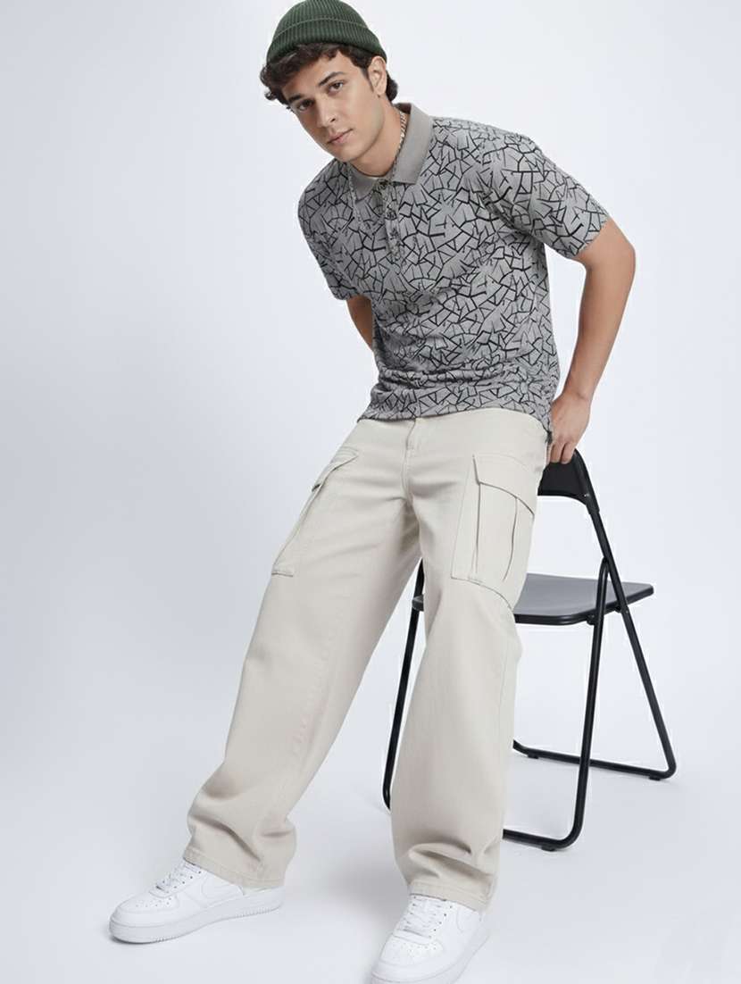 men grey regular fit polo t-shirt - 21150662 -  Standard Image - 3