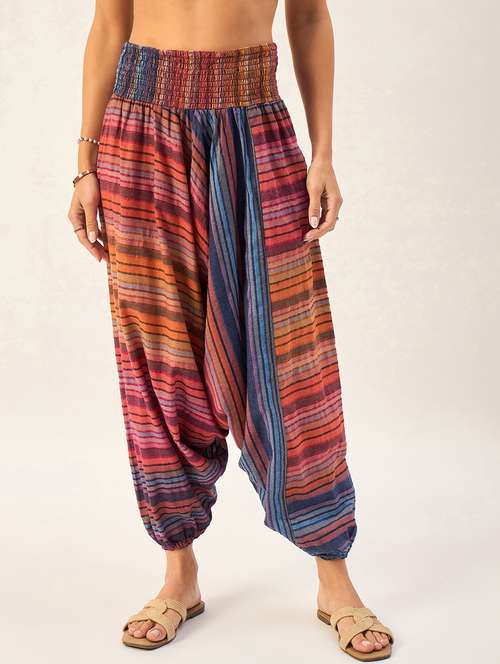 multi colored cotton harem salwars