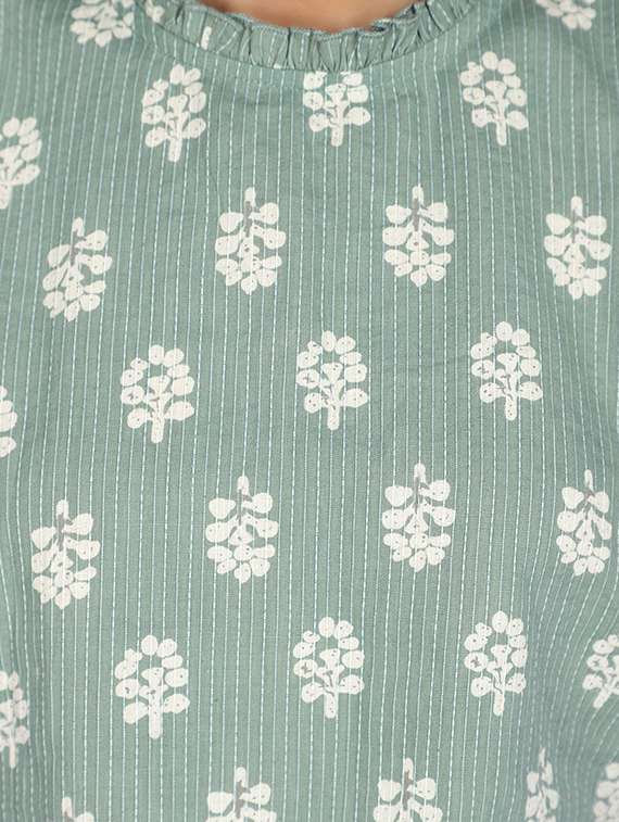 green cotton regular top - 21151195 - Standard Image - 5