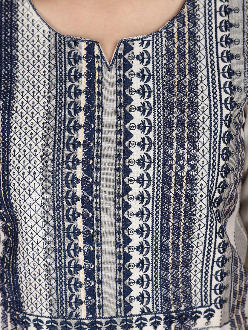 women three quarter sleeve a-line kurta - 21151196 - Standard Image - 5