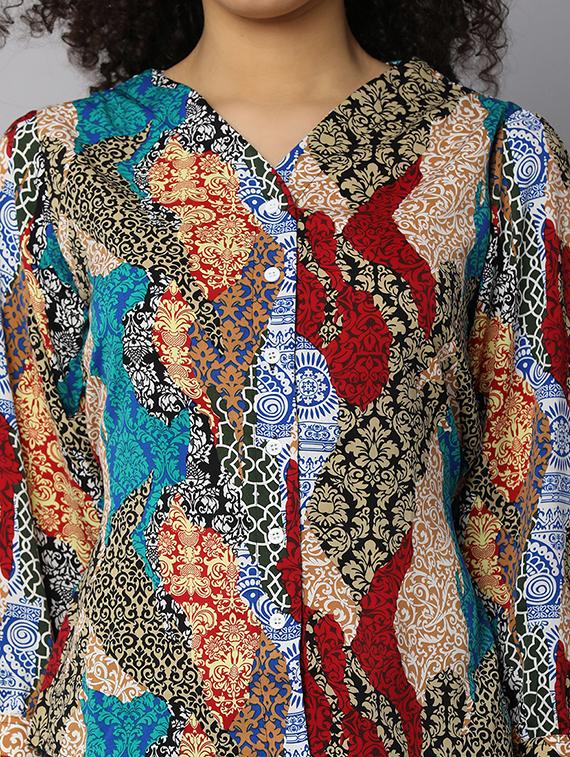 women multi colored polyester regular top - 21151484 - Standard Image - 5
