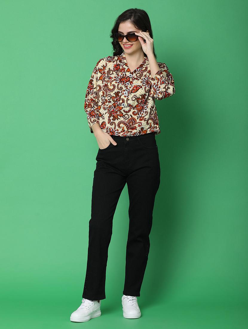women cream polyester regular top - 21151485 - Standard Image - 5