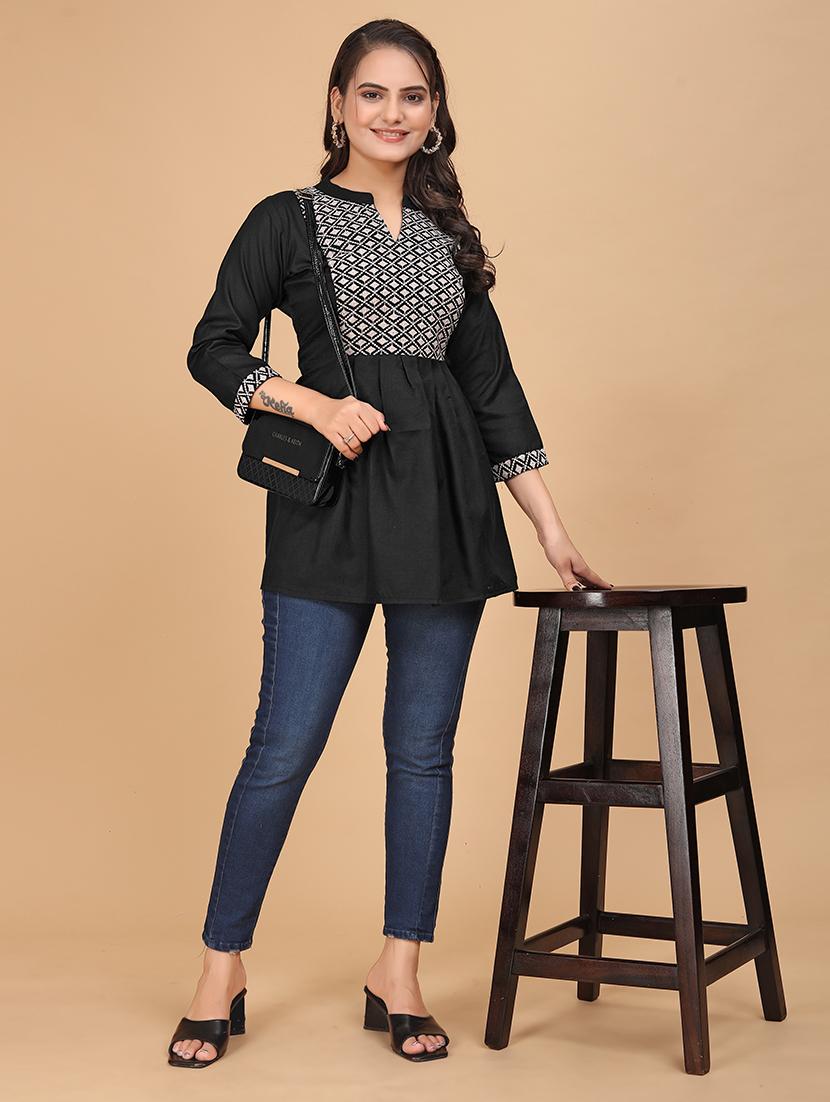 women embroidered flared tunic - 21151662 - Zoom Image - 0
