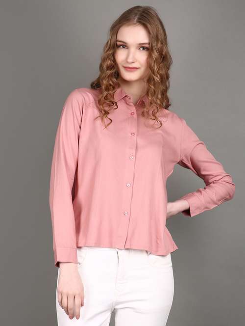 women pink rayon regular shirt - 21151693 -  Standard Image - 0