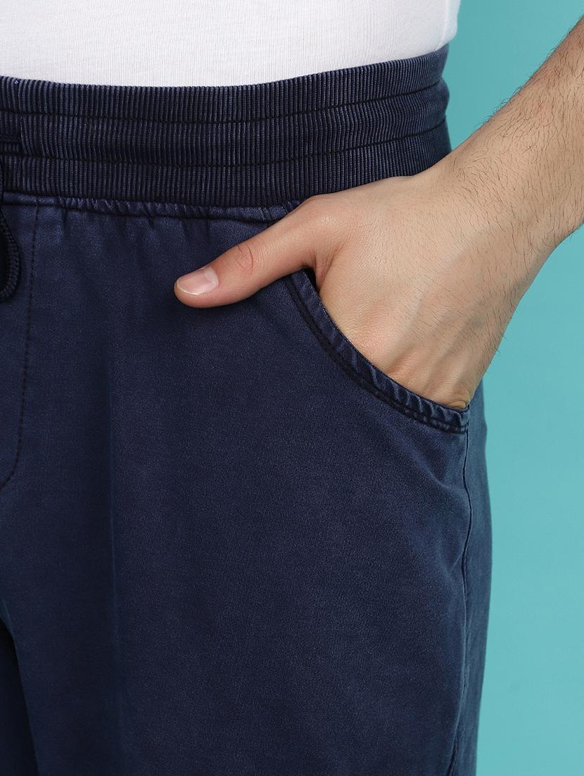 navy blue cotton full length track pant - 21151699 - Standard Image - 3